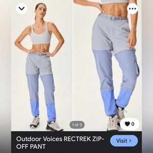 Outdoor Voices 3-Tone Track Pants in Gray and Blue& way blue